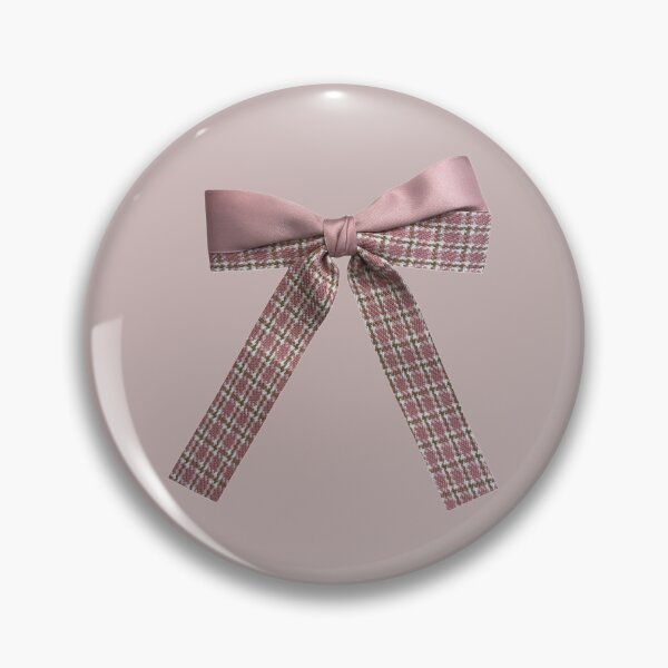 Item preview, Elegant Dusty Pink Plaid Bow - Coquette Aesthetic Tweed Pattern Ribbon designed and sold by Artsy Corner.