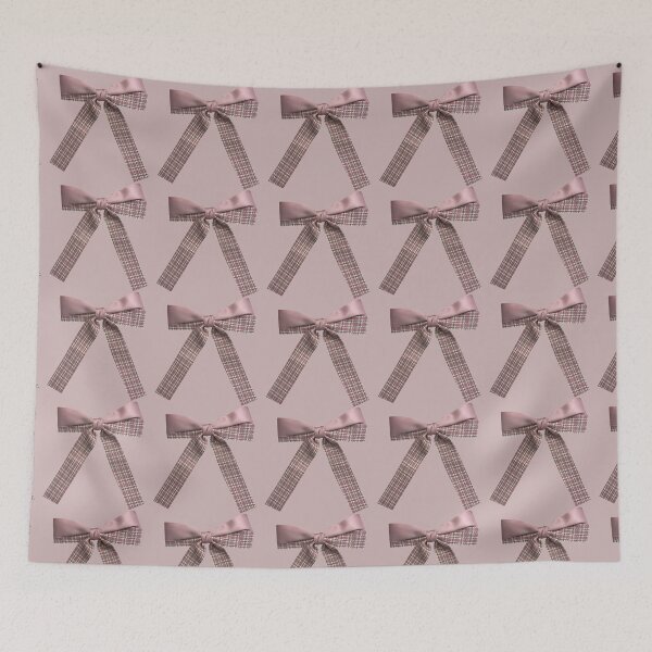 Item preview, Elegant Dusty Pink Plaid Bow - Coquette Aesthetic Tweed Pattern Ribbon designed and sold by Artsy Corner.