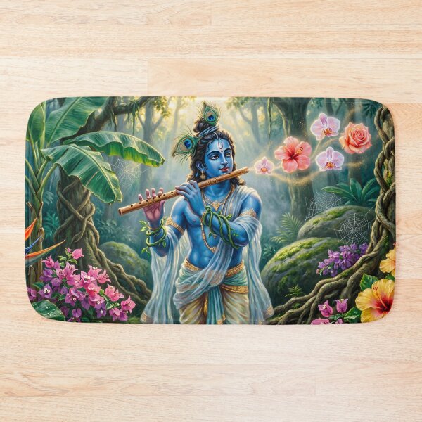 Item preview, Krishna Flute Art — Mystical Spiritual Illustration designed and sold by Schoenenwald - Illustrations Uniques et Originales.