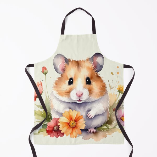 Item preview, Brown hamster with flowers in watercolor designed and sold by LiskoDesign.
