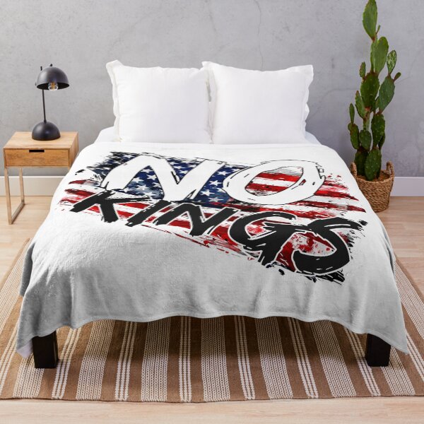 Item preview, No Kings - Anti-Authority American Flag Protest Art Print designed and sold by DesignArtist.ia.