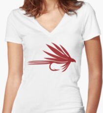 Fly Fishing Women's Fitted V-Neck T-Shirt