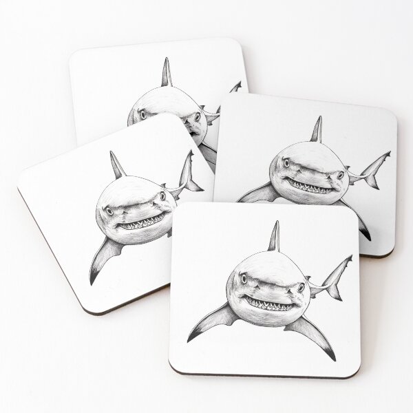 Item preview, Black and white Shark pencil drawing designed and sold by Pencil-Art.