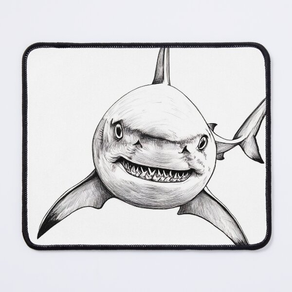 Item preview, Black and white Shark pencil drawing designed and sold by Pencil-Art.