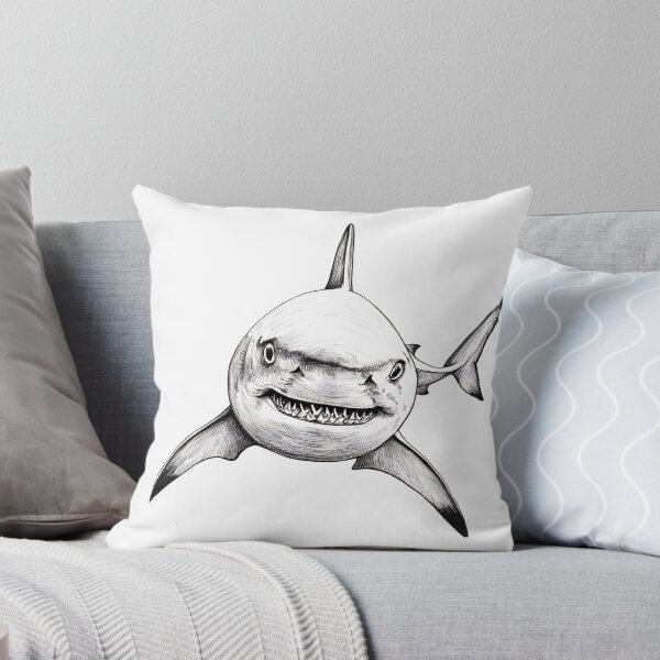 Item preview, Black and white Shark pencil drawing designed and sold by Pencil-Art.