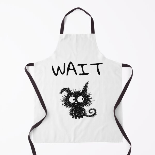Item preview, Funny Black Cat – Wait Mood | Doodle Cat Meme designed and sold by moodiecatshop.