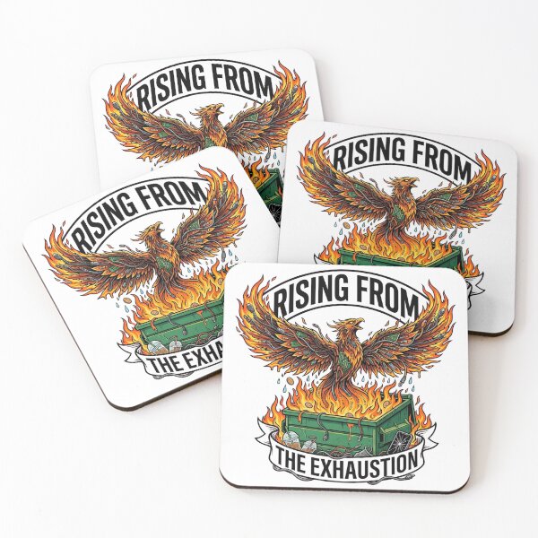 Item preview, Rising From The Exhaustion Dumpster Fire Phoenix Funny Millennial Fatigue - Tech Humor designed and sold by Mythic Ink Studio.