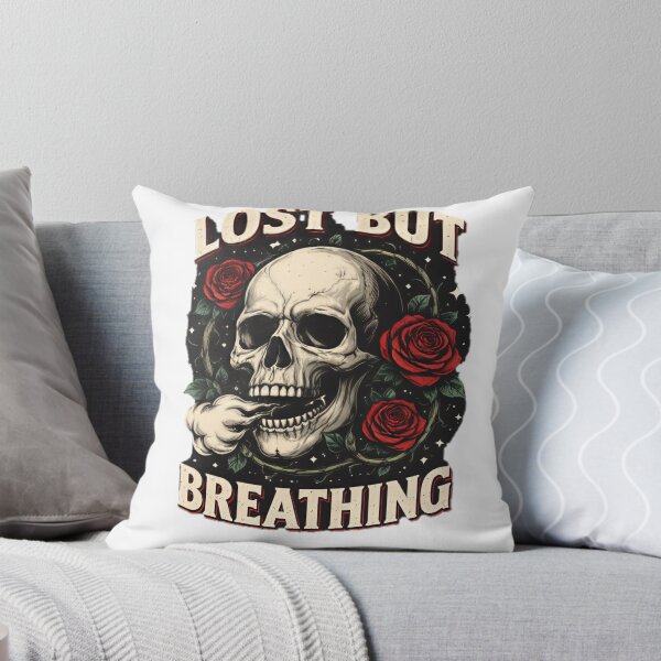 Item preview, Lost But Breathing Skull T-Shirt – Dark Aesthetic Streetwear Graphic designed and sold by apex.vibe.