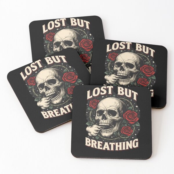 Item preview, Lost But Breathing Skull T-Shirt – Dark Aesthetic Streetwear Graphic designed and sold by apex.vibe.