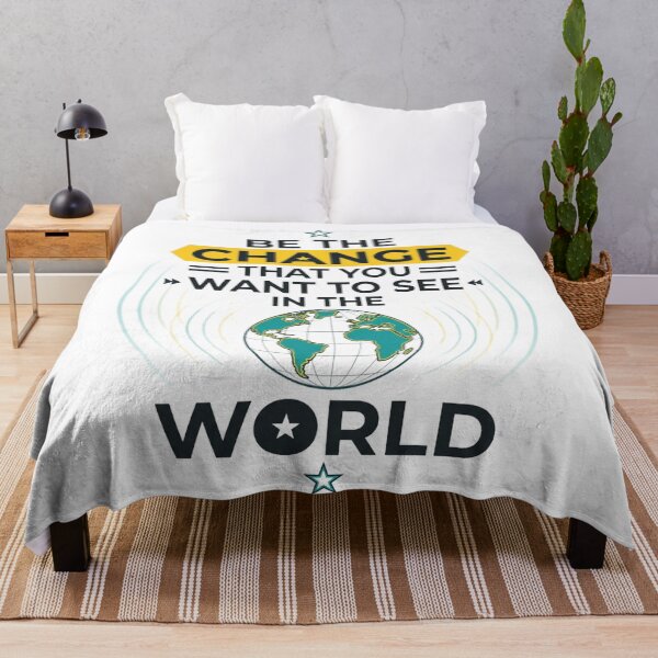 Item preview, Be The Change That You Want To See In The World Motivational Typography Design designed and sold by GlowAura7.