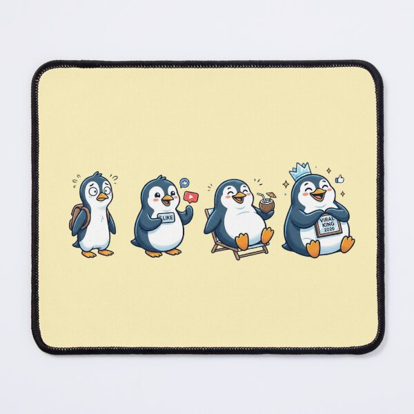 Item preview, Viral Penguin 2026 Pattern | Cute Cartoon Penguins Lineup designed and sold by sabafirdosh01.