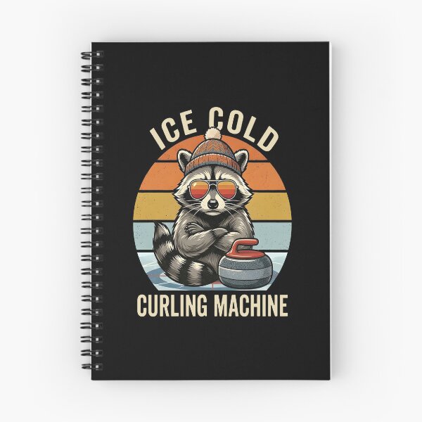 Item preview, Ice Cold Curling Machine - Retro Raccoon Trash Panda designed and sold by Axivra.