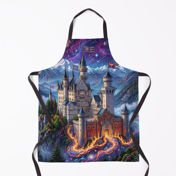 Item preview, Neuschwanstein Castle - Psychedelic Fairy Tale Castle Art designed and sold by Lucid Dream Pixel.