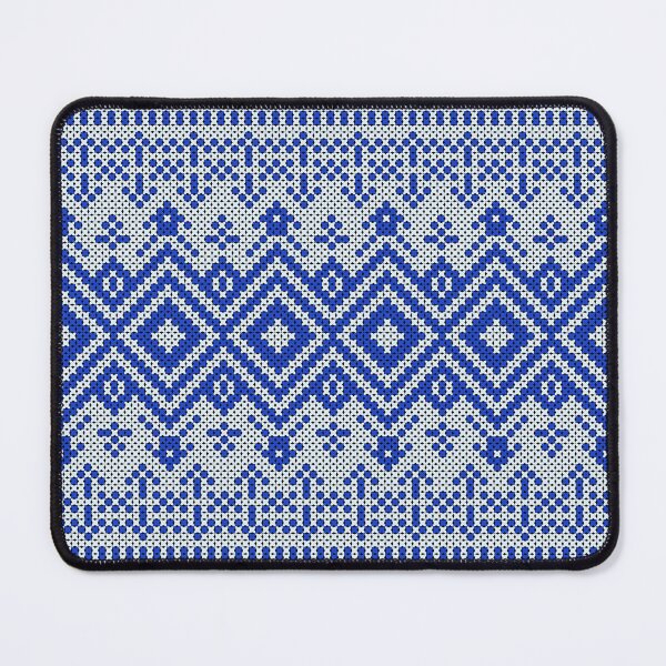 Item preview, A cross-stitch pattern in blue and white tones, in an ethnic or native Indian style. designed and sold by Nengsang.