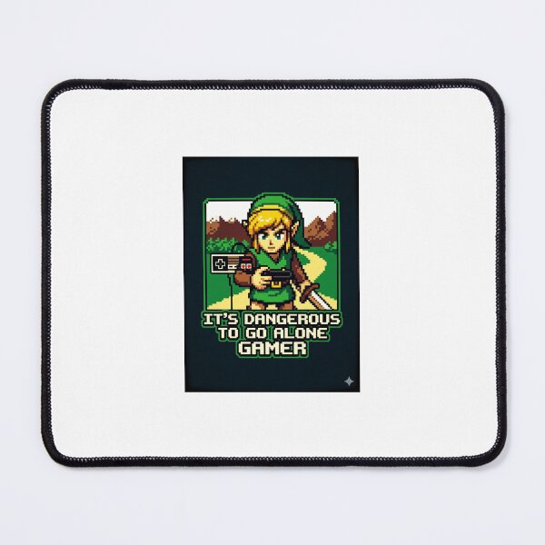 Item preview, Retro 8-Bit Link "Dangerous to Go Alone Gamer" designed and sold by fashion by sej.