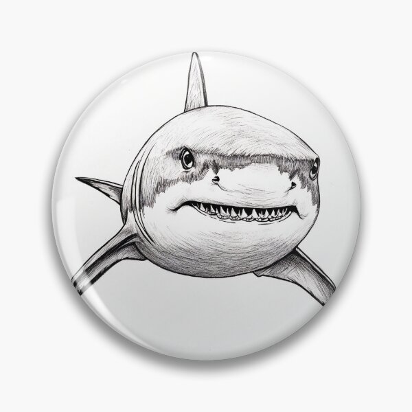 Item preview, Black and white Shark pencil drawing designed and sold by Pencil-Art.