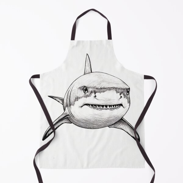 Item preview, Black and white Shark pencil drawing designed and sold by Pencil-Art.