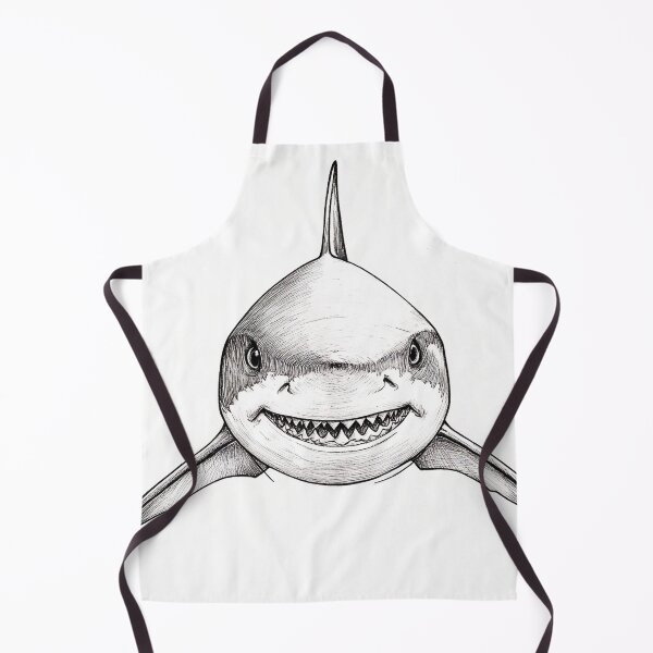 Item preview, Black and white Shark pencil drawing designed and sold by Pencil-Art.