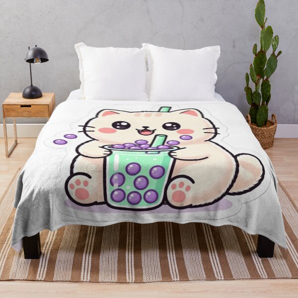 Item preview, Cute Kawaii Cat with Bubble Tea – Cute and Fun Sticker designed and sold by ShowOwnCreate.