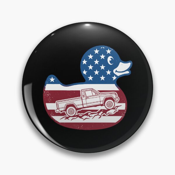 Item preview, USA Flag Rubber Duck with Comanche MJ Pickup Truck Graphic designed and sold by Off-Road-Zone.