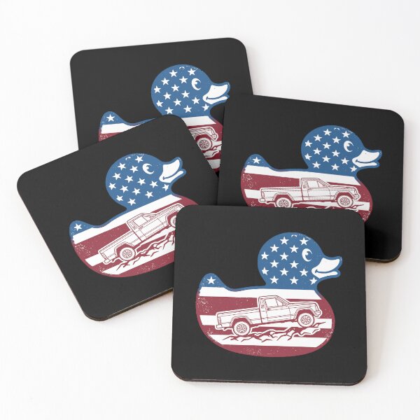 Item preview, USA Flag Rubber Duck with Comanche MJ Pickup Truck Graphic designed and sold by Off-Road-Zone.