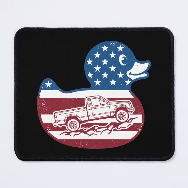 Item preview, USA Flag Rubber Duck with Comanche MJ Pickup Truck Graphic designed and sold by Off-Road-Zone.