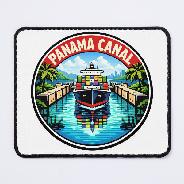 Item preview, Panama Canal Sticker – Cargo Ship Through Canal Locks Travel Design designed and sold by pod24.