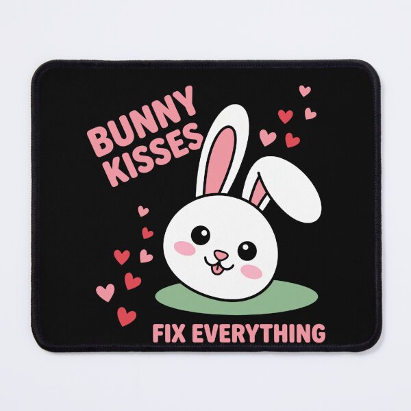 Item preview, Bunny Kisses Fix Everything Cute Love designed and sold by FreshVibe Prints.