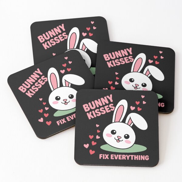 Item preview, Bunny Kisses Fix Everything Cute Love designed and sold by FreshVibe Prints.