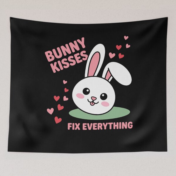 Item preview, Bunny Kisses Fix Everything Cute Love designed and sold by FreshVibe Prints.