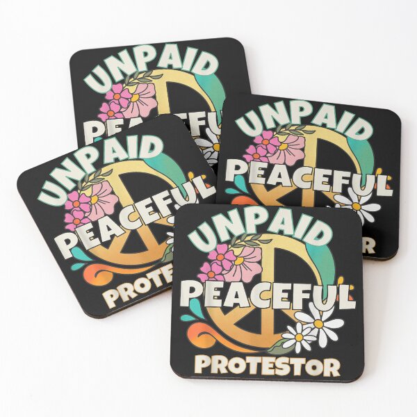 Item preview, Retro Unpaid Peaceful Protestor Vintage Peace Sign With Floral Daisy Garden Art designed and sold by EricCotanori.
