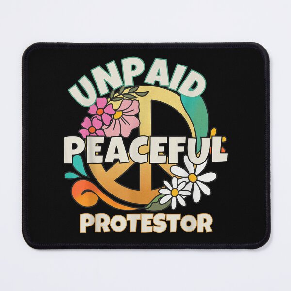 Item preview, Retro Unpaid Peaceful Protestor Vintage Peace Sign With Floral Daisy Garden Art designed and sold by EricCotanori.