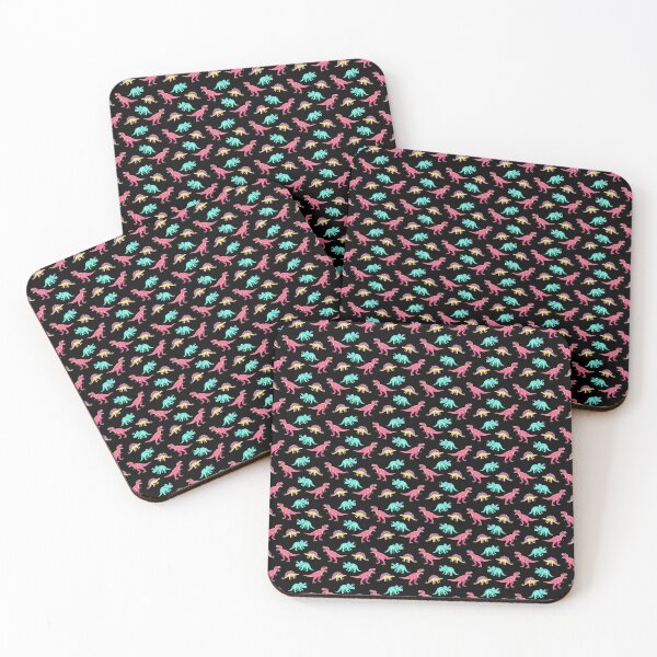 Item preview, Cute Cartoon Dinosaur Pattern on Black designed and sold by BeJolley.
