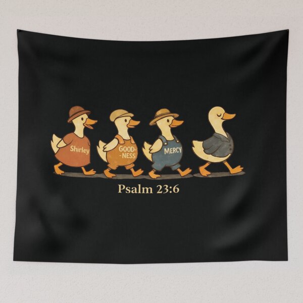 Item preview, Psalm 23:6 Shirley Goodness And Mercy Cute Ducks Walking Religious Christian Art designed and sold by EricCotanori.