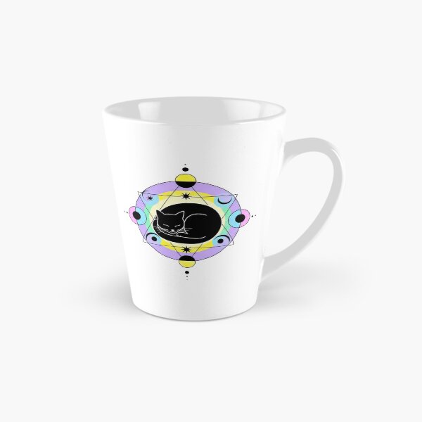Item preview, Mystical Sleeping Cat Geometric Design – Minimal Cosmic Sacred Geometry Art designed and sold by Timegraf.