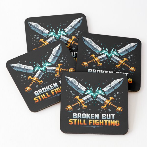 Item preview, Broken But Still Fighting Pixel Sword Gamer T-Shirt designed and sold by etuvibes.