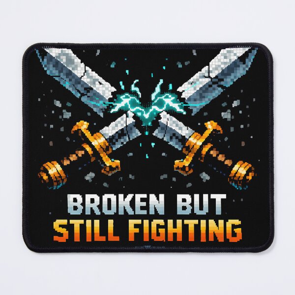 Item preview, Broken But Still Fighting Pixel Sword Gamer T-Shirt designed and sold by etuvibes.