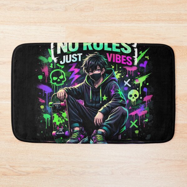 Item preview, No Rules Just Vibes – Neon Streetwear Skater Aesthetic Sticker designed and sold by ZenGrowth4.
