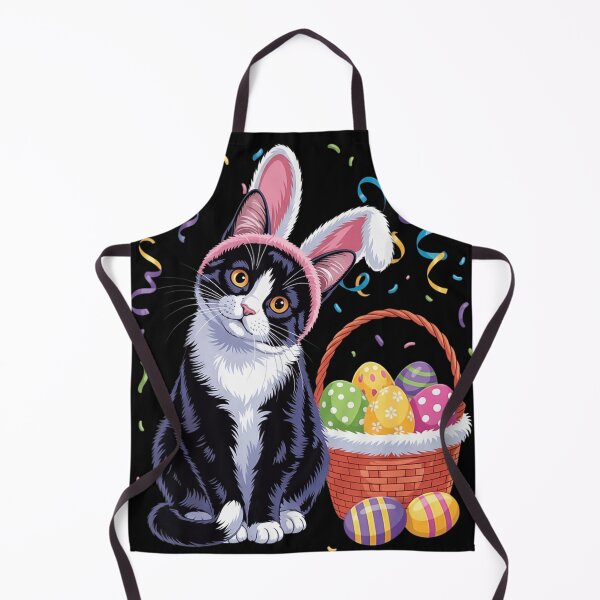 Item preview, Cute Tuxedo Cat Wearing Bunny Ears With Easter Eggs Basket Holiday Art designed and sold by RuperDelois.