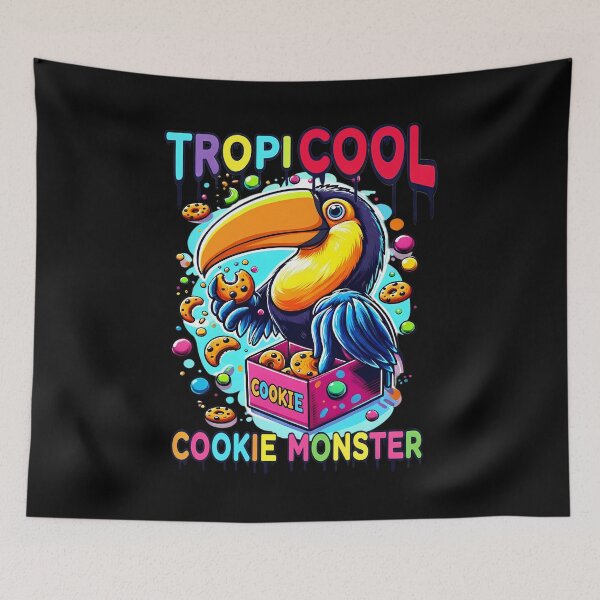 Item preview, Keel-billed Toucan 'Tropicool Cookie Monster' Cereal Cookie Art designed and sold by Art-Arcade6.