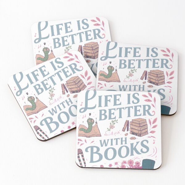 Item preview, Life Is Better With Books – Cute Bookworm Reading Lover Design – Cozy Book Aesthetic Gift designed and sold by bazstees54.