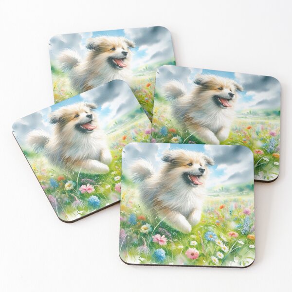 Item preview, Happy Puppy in the Meadow designed and sold by TinCatOutPost.