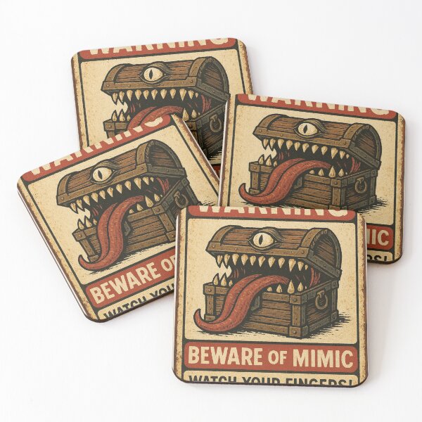 Item preview, Beware of the Chest - Funny Mimic Warning Sign designed and sold by JoLoCreations.