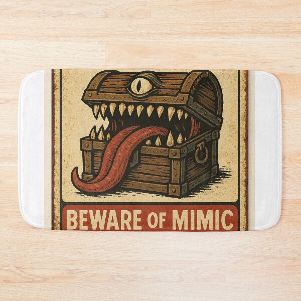 Item preview, Beware of the Chest - Funny Mimic Warning Sign designed and sold by JoLoCreations.