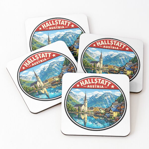 Item preview, Hallstatt Austria Travel Sticker - Alpine Village Lake Scenic Vintage Style designed and sold by pod24.