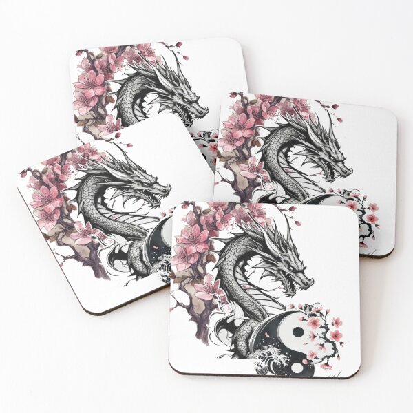 Item preview, Japanese Dragon Yin Yang Sakura Art designed and sold by Dozekar.