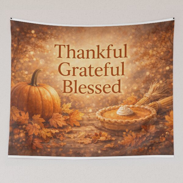 Item preview, Thankful Grateful Blessed Autumn Pumpkin Decor designed and sold by CLOUTKULT.