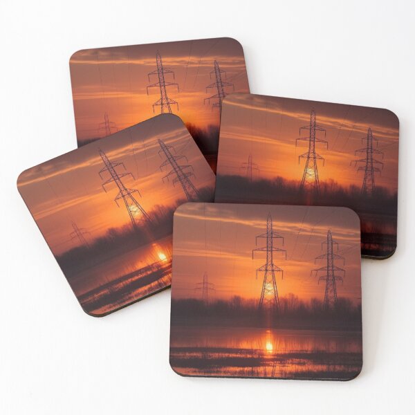 Item preview, Golden Hour Grid Pylons designed and sold by pinkal.