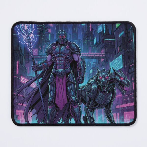 Item preview, Cyber Hades & Mecha Cerberus | Lord of the Neon Underworld designed and sold by codex antique.