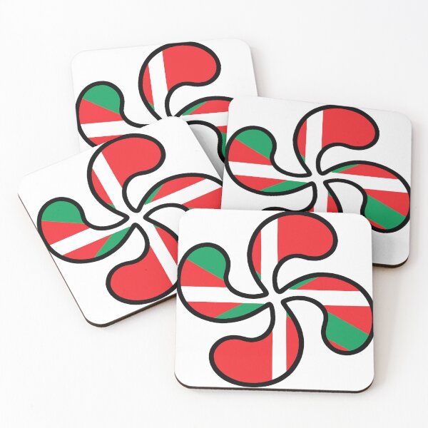 Item preview, Basque Ikurriña with Lauburu mask. Flag and symbol together for all proud Basques. designed and sold by Bwananyoka.